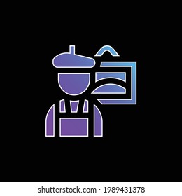 Icono del vector de gradiente azul del artista