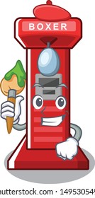 Artist boxing game machine isolate mascot