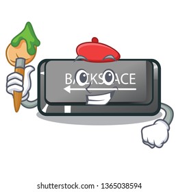 Artist button backspace isolated in the mascot