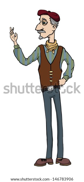 Artist Caricature Vector Illustration Stock Vector (Royalty Free ...