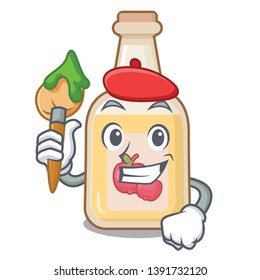 Artist cartoon apple cider in a glass