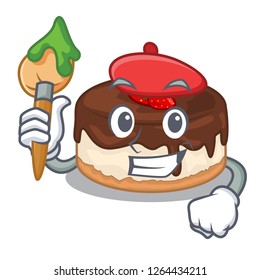 Artist cartoon cake delicious that a berries