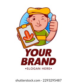 Artist Cartoon Character Logo Vector Template