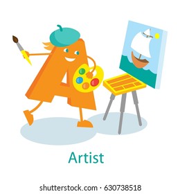 Artist cartoon letter