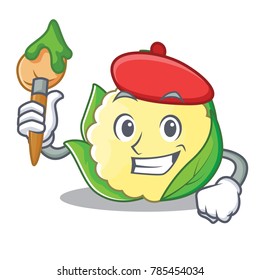 Artist cauliflower character cartoon style