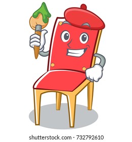 Artist chair character cartoon vector art illustration