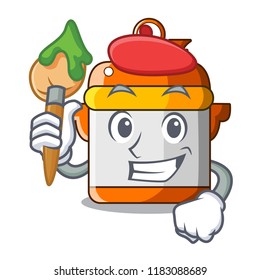 Artist character cartoon modern cooker for cooking