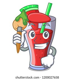 Artist character tasty beverage fruit watermelon juice