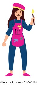 Artist character vector illustration on a white bckground
