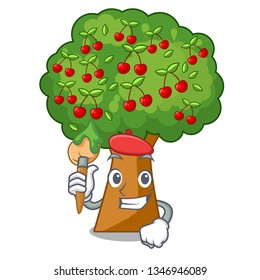 Artist cherry tree in the cartoon shape