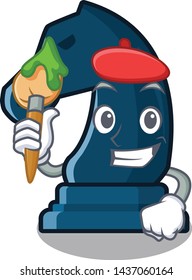 Artist chess knight in the mascot shape