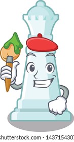 Artist chess queen isolated in the character