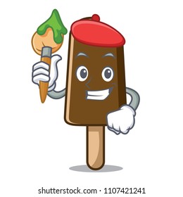 Artist chocolate ice cream character cartoon