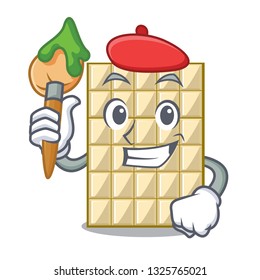 Artist chocolate white in the shape character
