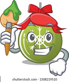 Artist christmas ball green with the character