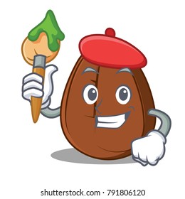 Artist coffee bean character cartoon