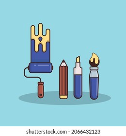 Artist color tool flat design illustration