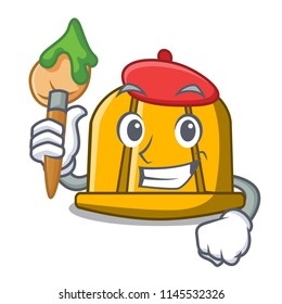 Artist construction helmet character cartoon