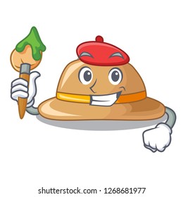 Artist cork hat isolated on the mascot