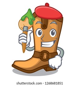 Artist cowboy boots in the shape cartoon