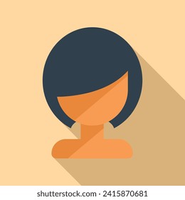 Artist cute wig icon flat vector. Female fashion style. Head attractive