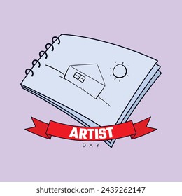 Artist Day Vector Illustration Art Day icon Art creative Artist drawing