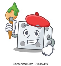Artist dice character cartoon style