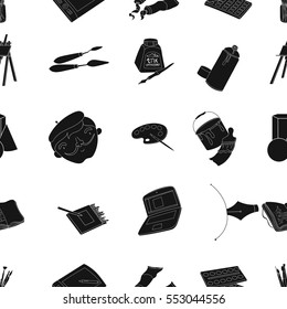 Artist and drawing pattern icons in black style. Big collection of artist and drawing vector symbol stock illustration