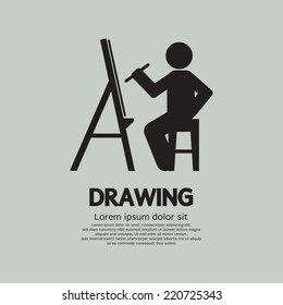 Artist Drawing Picture Symbol Vector Illustration