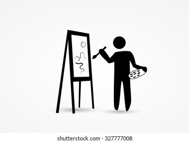 Artist draws landscape