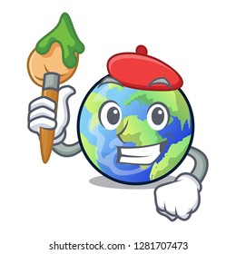 Artist earth in the shape on character