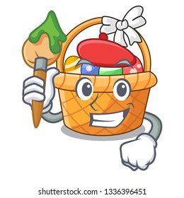 Artist easter basket ball in cartoon shape