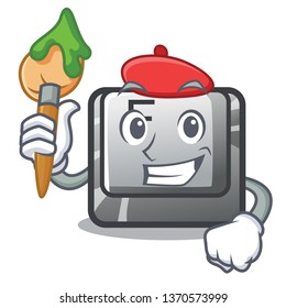 Artist F button in the character shape