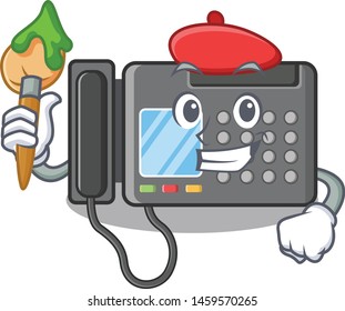 Artist fax machine isolated in the mascot