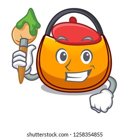 Artist female hobo bag isolated on mascot