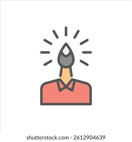 artist filled outline icon. creative person color line illustration.