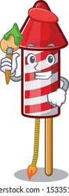 Artist fireworks rocket cartoon isolated the character