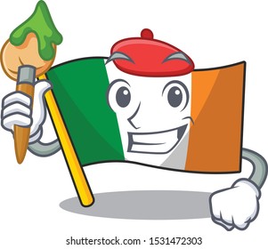 Artist flag ireland isolated with the cartoon