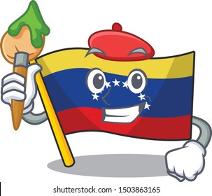 Artist flag venezuela with the cartoon shape