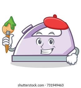 Artist flat iron character vector art
