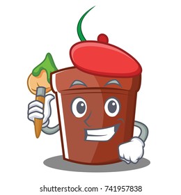 Artist flower pot character cartoon