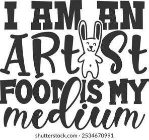 I Am An Artist Food Is My Medium - Baby Bib Illustration