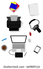 Artist Gadget - View From Top, isolated on white 
