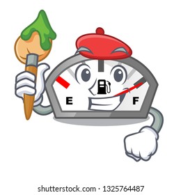 Artist gasoline indicator in the character shape