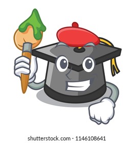 Artist graduation hat character cartoon