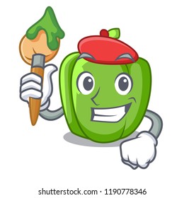 Artist green pepper in the plate character