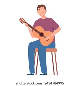 artist guitarist man illustration vector