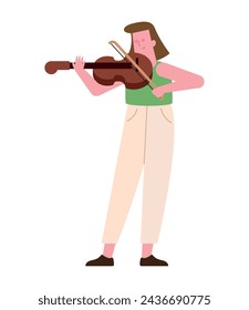 artist guitarist woman illustration vector