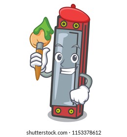Artist harmonica character cartoon style
