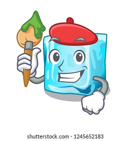 Artist Ice cubes shape on the cartoon